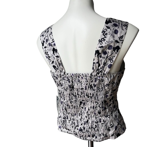 NWT, ModCloth Halloween Print Cotton Crop Tank Top, Sz 8 - Picture 4 of 11